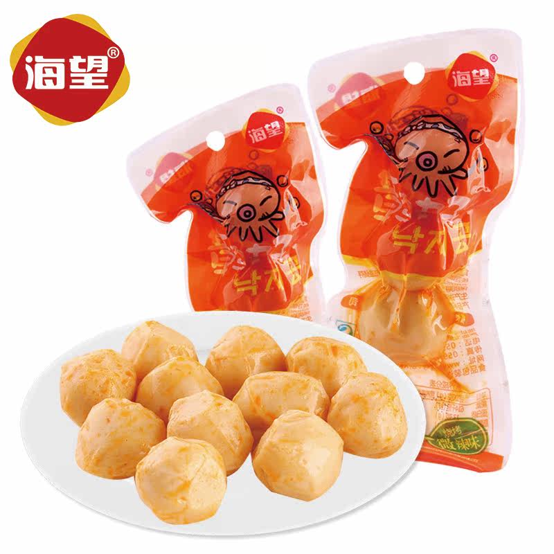 海望章鱼小丸子散装500g即食海鲜零食香辣味休闲小食