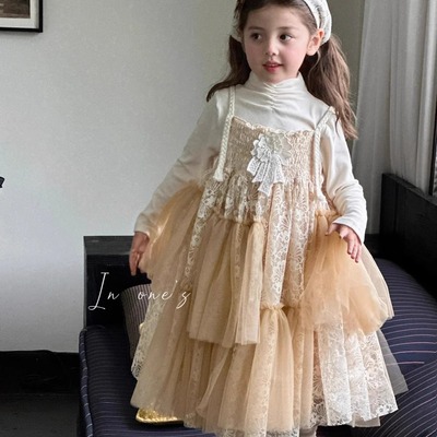 Txxkids特小汐秋冬高级蓬蓬蛋糕裙公主礼服裙洋气蕾丝绝美生日裙