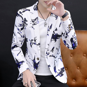 男士西服外贸男西装外套休闲小西装男礼服韩版印花单西X04-P75,男装西服,星座1217-2