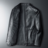 现货2021秋季新款潮流时尚皮衣休闲立领皮夹克机车服外套7565P65，男装皮衣，星座1217-2