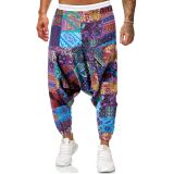 春夏风印花休闲裤男宽松大裆裤嘻哈吊带裤束脚小脚裤K20特P35，男装休闲裤，星座1217-2