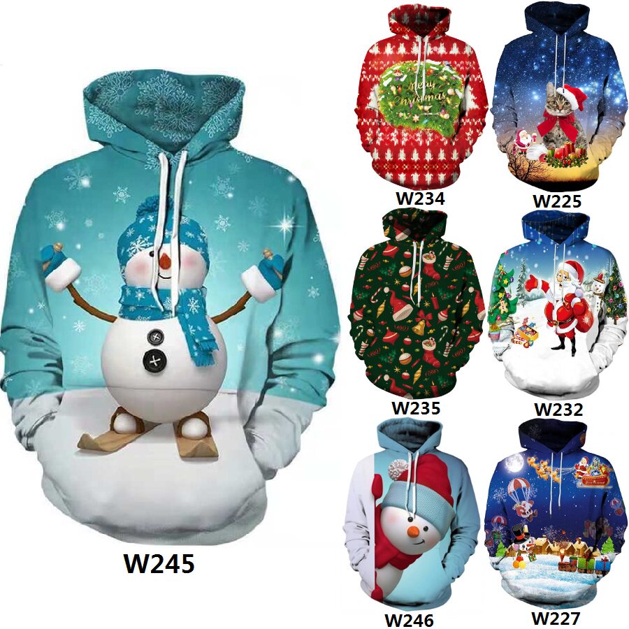 秋冬2021圣诞3D数码印花休闲连帽套头卫衣棒球服W225-W246P35,男装卫衣,星座1217-2