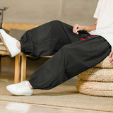 2025新款风秋季新款男透气棉麻休闲抽绳哈伦裤灯笼裤k72特30，男装休闲裤，星座1217-2