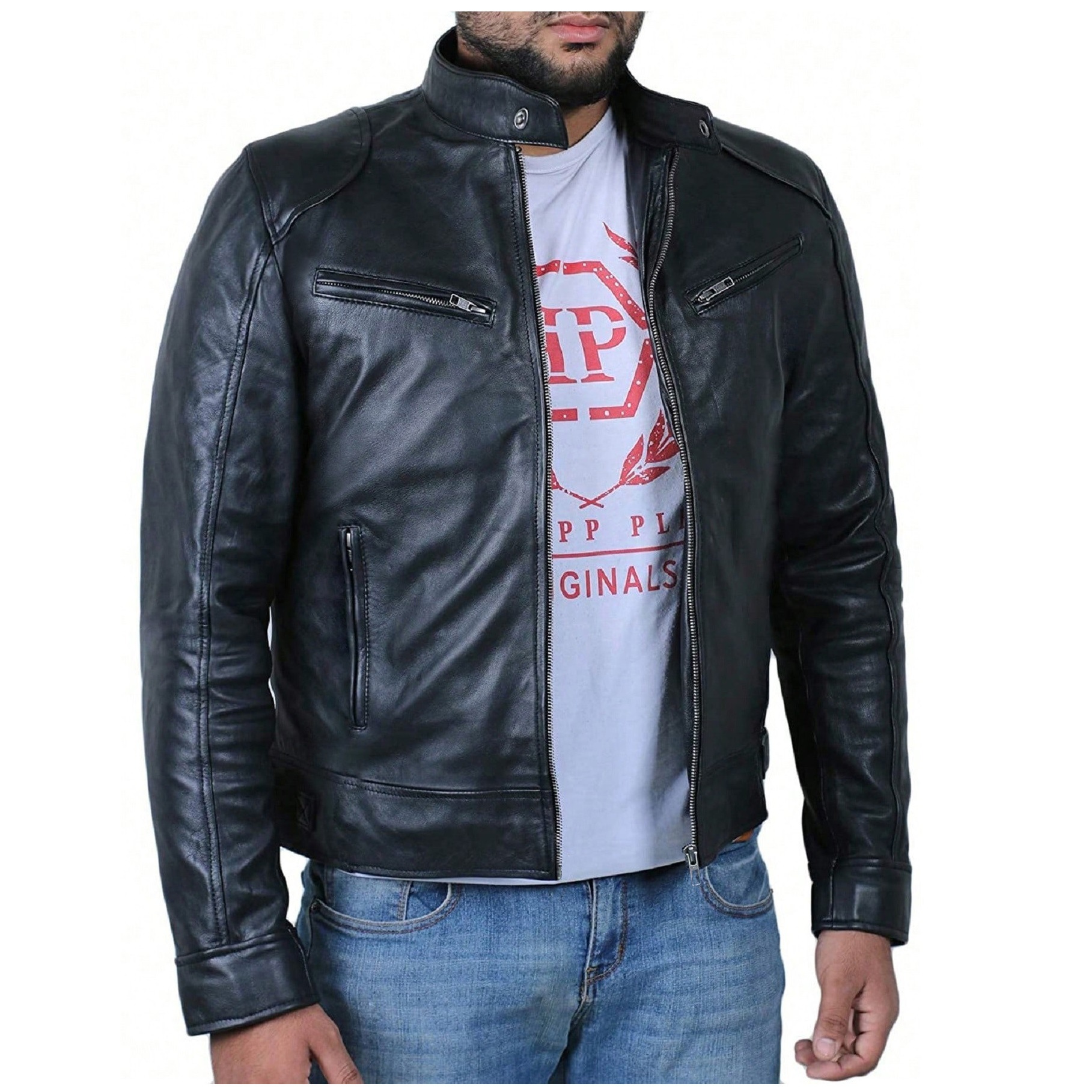 2025新款pu皮衣男短款修身机车夹克外套翻领DM31特P55，男装夹克，星座1217-2