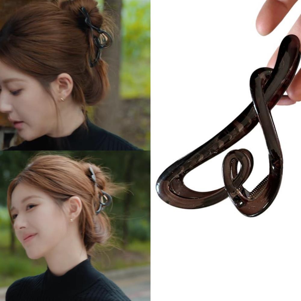 许我耀眼赵露思许妍同款黑色爱心抓夹2025新款时尚同款百搭高级感