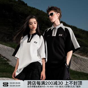 半袖 FORNINES美式 夏季 vintage复古POLO衫 重磅T恤 男女情侣潮牌短袖