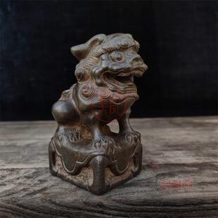 天然青石手工雕刻案头狮子匠心打造复古怀旧工艺雅居茶舍摆放收藏