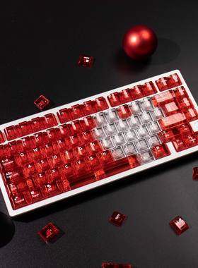丘比特正刻爱心键帽透明135键PC移印原厂高度适配61/75/87/104等