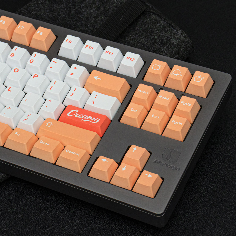 GMK PEACHES CREAM PEACH KEYCAPS ORIGINAL HIGH PBT SUBLIMATION LARGE FULL SET ADAPTATION 759887