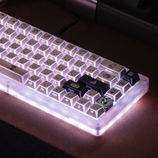 米菲兔折影棱角透光侧刻键帽客制化磁轴机械键盘PBT热升华原厂