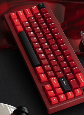 薄荷糖红色波尔多半透光机械键盘键帽PBT+PC二色原厂高度61/75/87