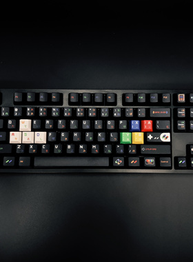 童趣黑/白色磁轴机械键盘键帽SFC原厂PBT热升华适Wooting 美加狮