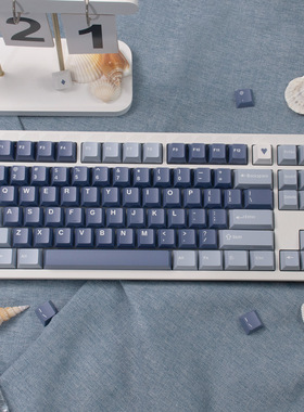 原厂渔键帽蓝色164键ABS二色成型原厂高度机械键盘适配64/84/960