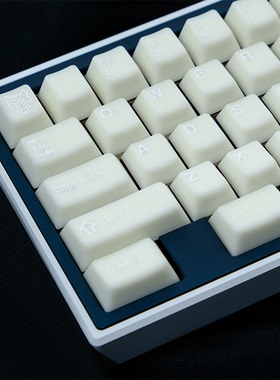 汉白玉/粉玉半透114键乳白极简机械键盘键帽PBT二色注塑原厂高度