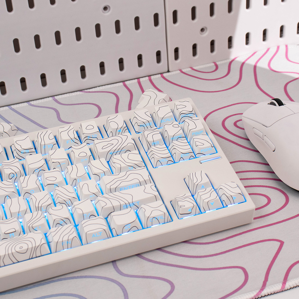 等高线黑/白侧透光键帽PBT热升华