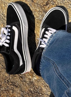 经典款Old Skool板鞋男女款高低帮黑色板鞋情侣鞋男女休闲帆布鞋