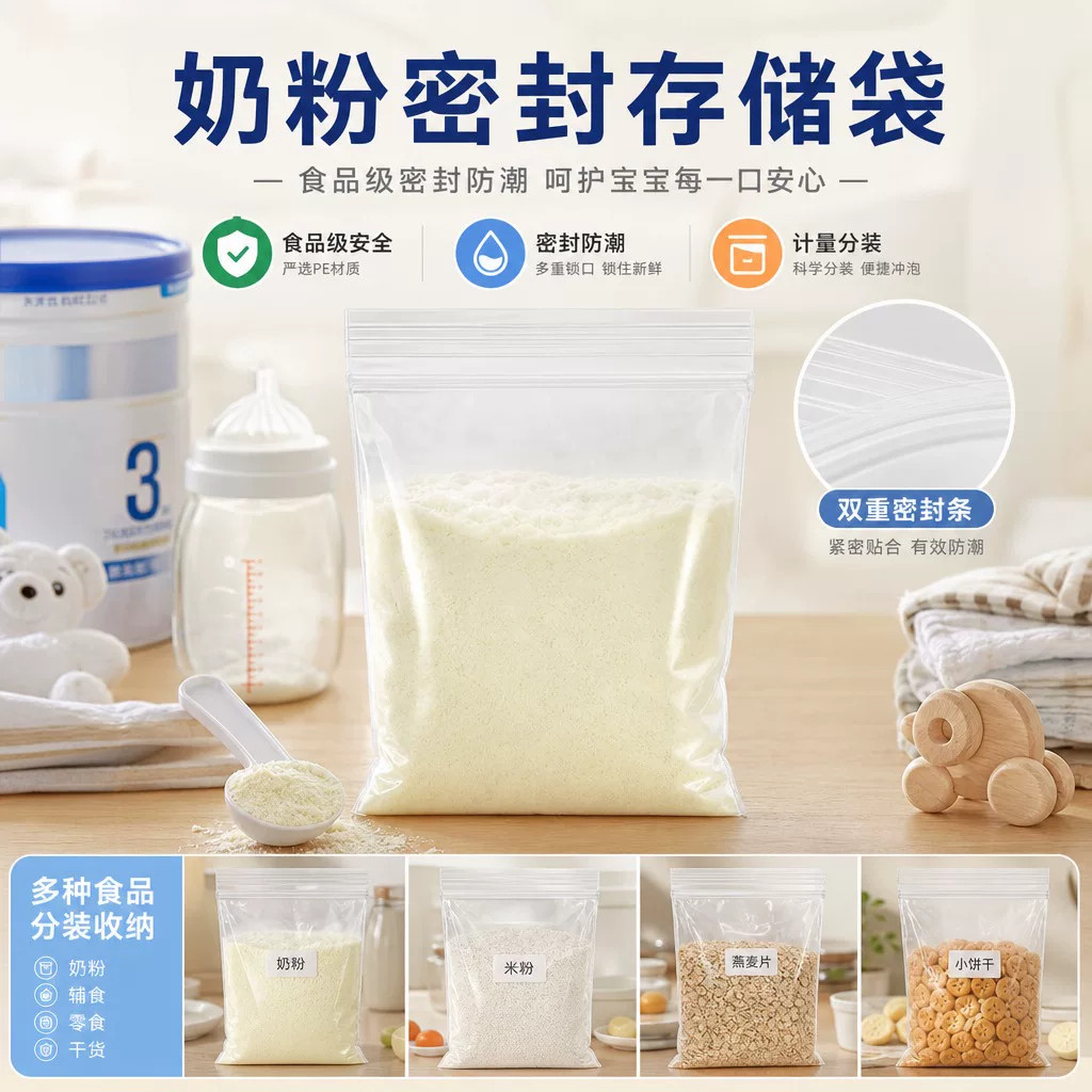 奶粉分装袋一次性食品级便携密封小袋宝宝外出奶粉保鲜袋重复使用