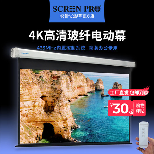 锐普胜美白玻纤投影幕布电动升降