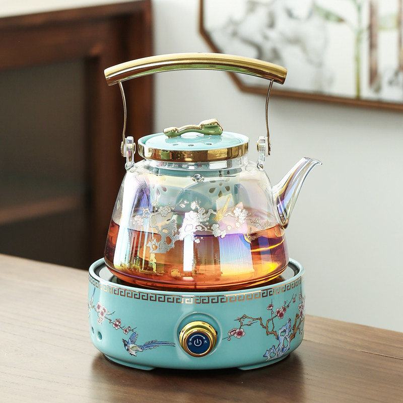防爆高硼硅玻璃煮茶壶电陶炉泡煮茶器家用茶具套装加厚提梁烧水壶