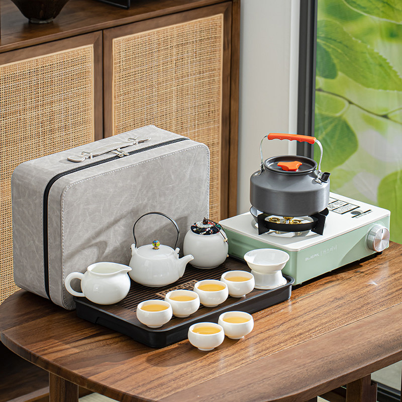 巨盛户外茶具手提式袋车野外露营装备旅行用水壶功夫茶具