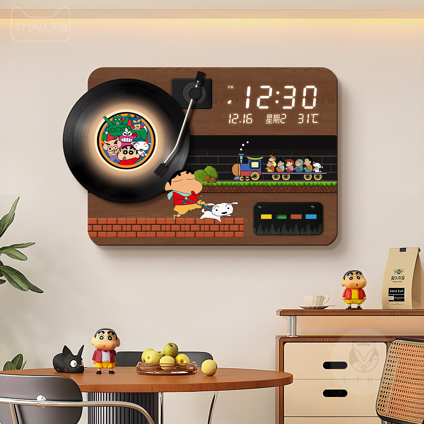 蜡笔小新电表箱装饰画卡通中古风配电箱挂画万年历弱电箱遮挡壁画,家居饰品,现代装饰画,淘宝优惠券,粉丝福利购,淘宝优惠卷