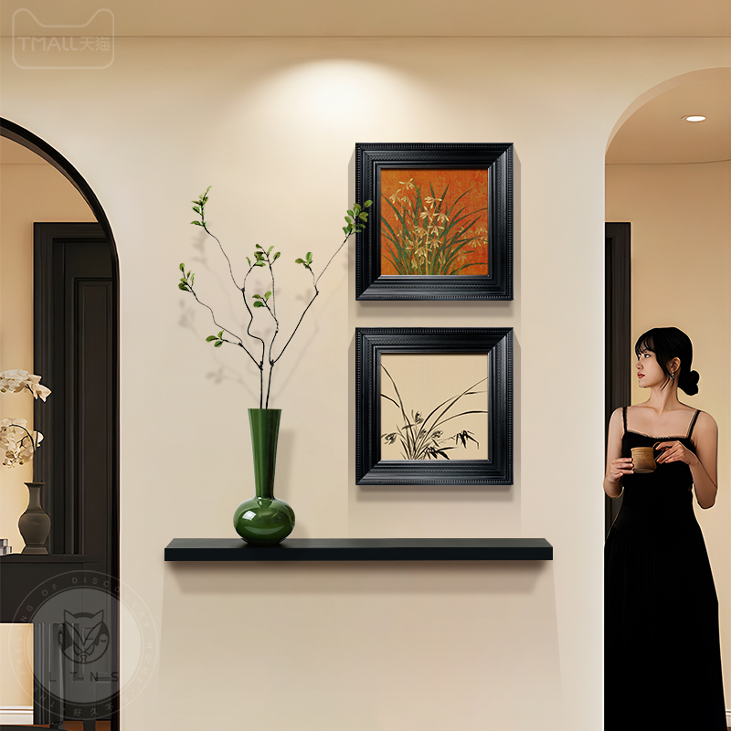 中古风玄关装饰画客厅背景墙挂画