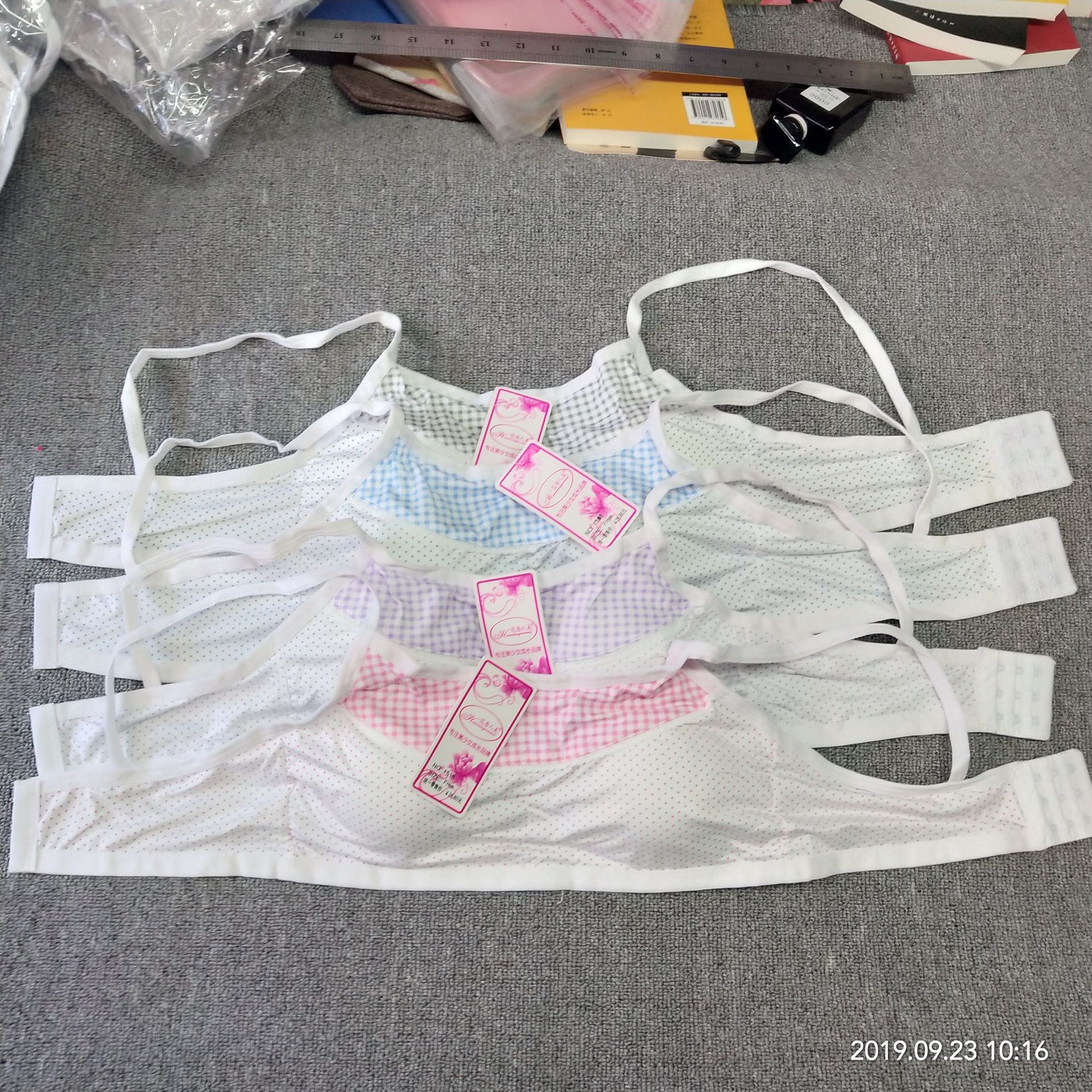 少女无钢弓文胸抺胸发育期棉细带学生内衣三排扣女生穿