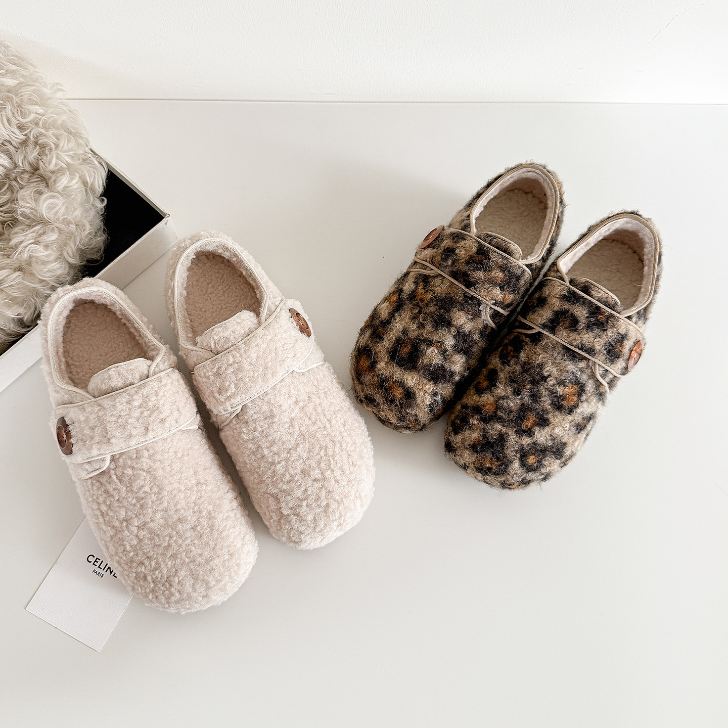 【履述先生】柔阶~豆豆鞋保暖毛毛鞋甜美萌系加绒一脚蹬勃肯鞋女,女鞋,时尚雪地靴,淘宝优惠券,粉丝福利购,淘宝优惠卷