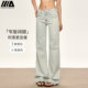 直筒裤 低腰浅色阔腿牛仔裤 辣妹宽松显瘦显高窄版 新款 子 女2025秋季