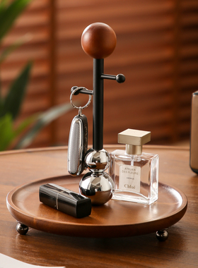 轻奢桌面首饰挂架饰品家用托盘创意桌面整理入户玄关钥匙收纳展示