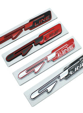 起亚GT LINE车标朗动GTline领动智跑KX5K3K4K5斯汀格金属车贴改装