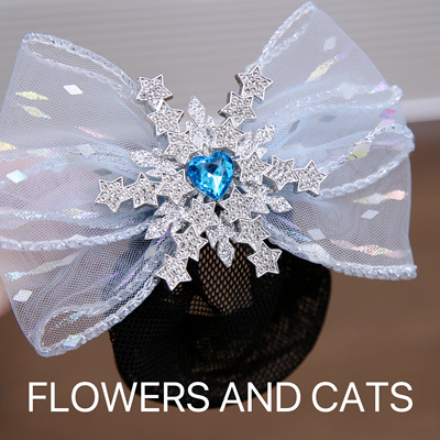 女童芭蕾舞发饰网纱艾莎公主丸子