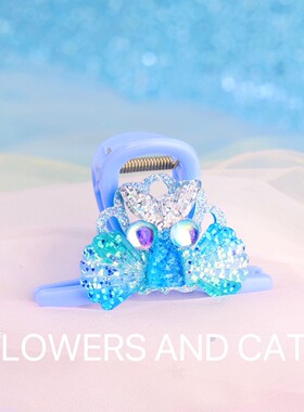 抓夹女童鲨鱼夹发夹儿童人鱼公主鱼尾泡泡贝壳蓝色夏季发饰碎发整