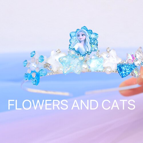 发箍女童皇冠儿童艾莎公主雪花蓝色发饰装扮冰雪奇缘春夏生日礼物
