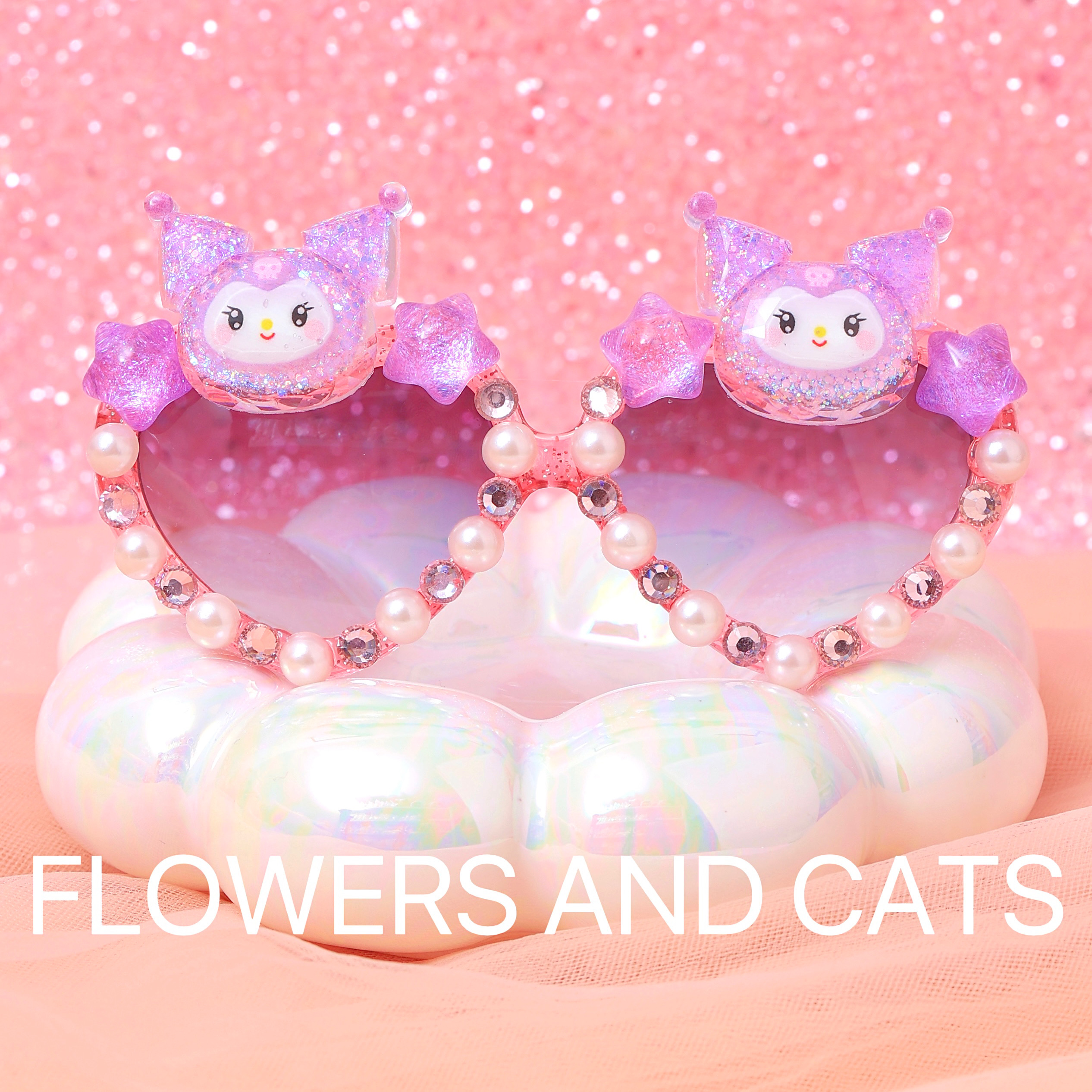 夏款钻石爱心闪钻太阳镜库洛米