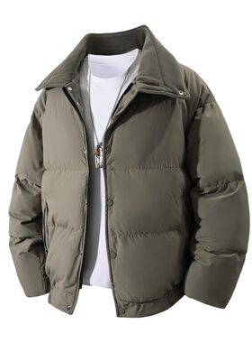 2026新款翻领高绒领男冬季保暖棉衣防风保暖时尚休闲