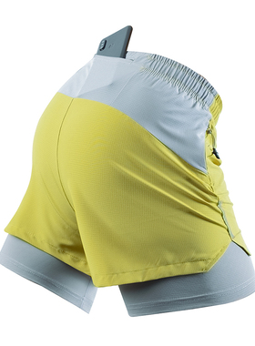 高品质夏季新款假两件跑步短裤男运动健身训练裤马拉松田径三分裤