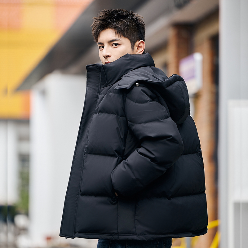 羽绒服男短款2026年新款爆款冬季加厚保暖时尚青年男装连帽外套潮