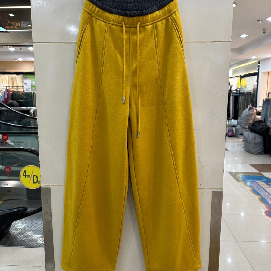 魅俪芳4109H 小艺欧货女装2025冬季松紧腰抽绳宽松休闲显瘦加绒裤