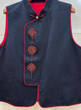 小艺欧货女装2026春季新款中国风刺绣盘扣无袖提花马甲外套26725H