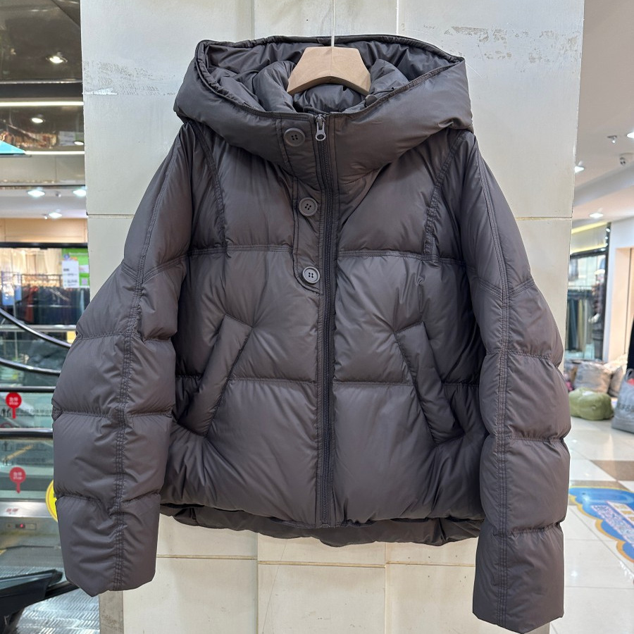 卡西姆8932H 小艺欧货女装2025年冬季连帽保暖小个子白鸭绒羽绒服