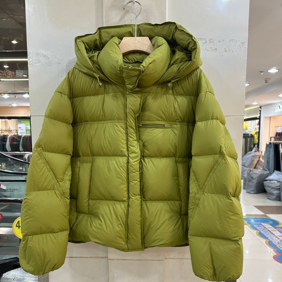 小艺欧货女装2025冬季连帽短款羽绒服加厚保暖白鸭绒外套892A68H