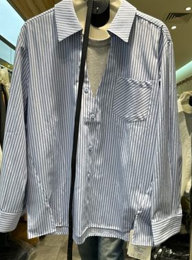 小艺欧货女装2026春季新款韩系清新条纹收腰系带假两件衬衫1029H