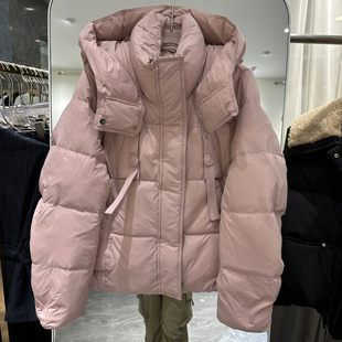 显瘦保暖外套567H 连帽白鸭绒羽绒服中长款 小艺欧货女装 2025冬季