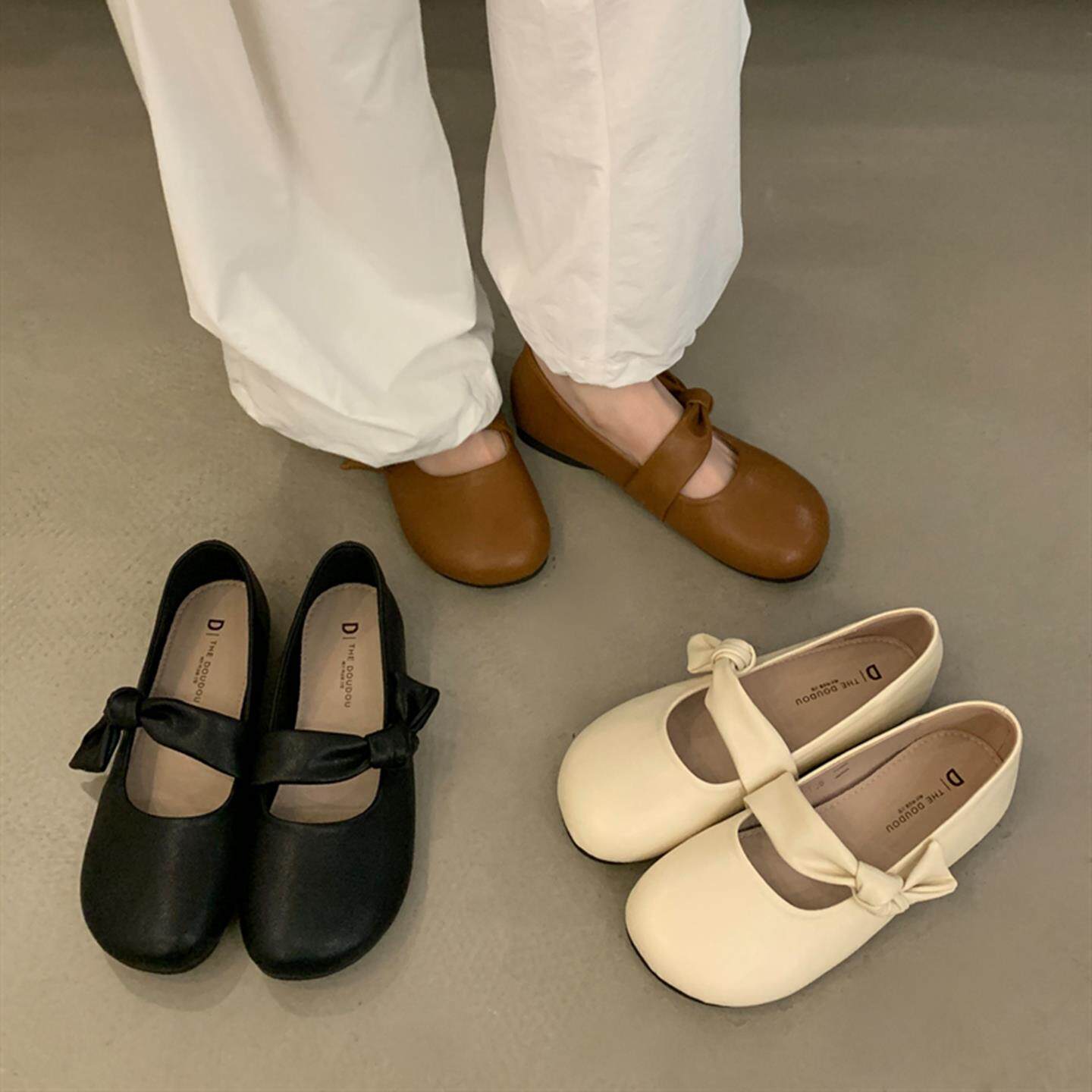 韩版平底圆头单鞋女2025新款配裙子女鞋可爱娃娃鞋一字带玛丽珍鞋