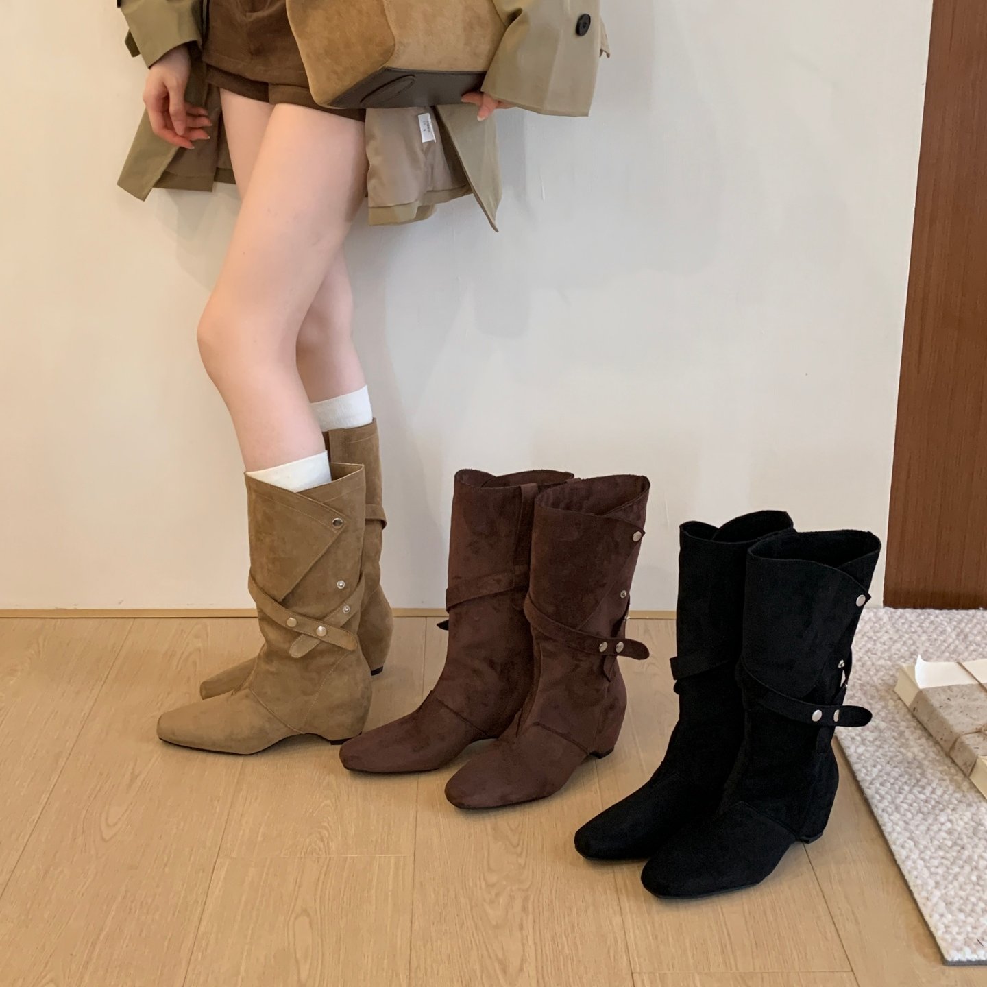 MIJILISHOE韩版皮带扣堆