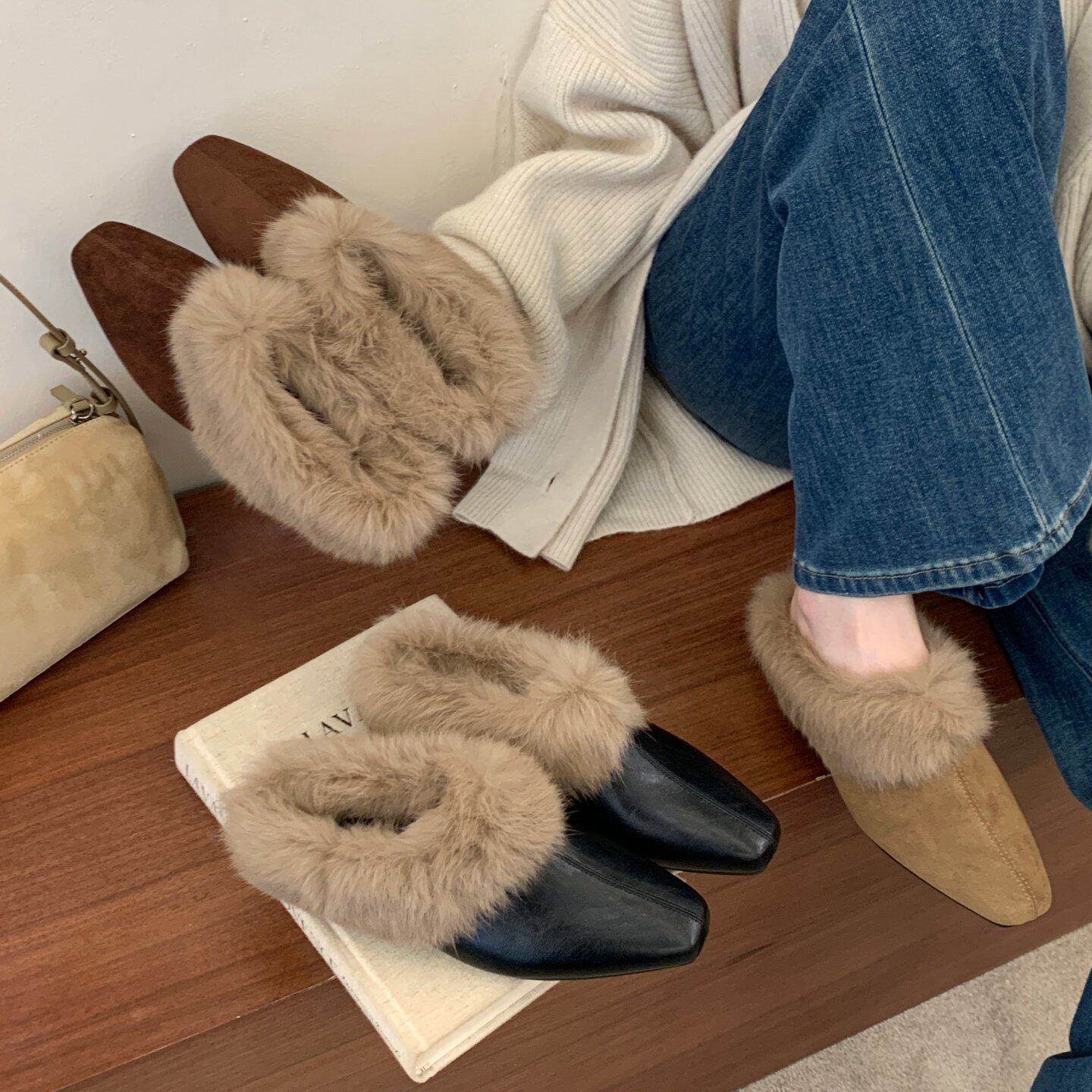 XIAOJIUWOshoes复古风毛