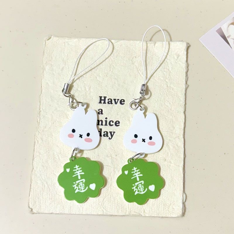 可爱卡通米菲兔挂件御守幸运钥匙扣文字亚克力手机挂饰装饰挂链