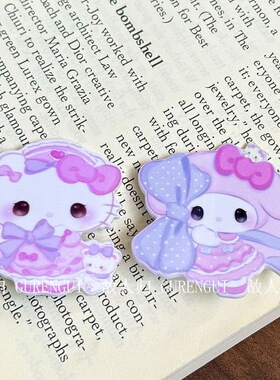 新款可爱紫色小美猫咪发夹卡通侧边趣味刘海鸭嘴夹日少女发卡发饰