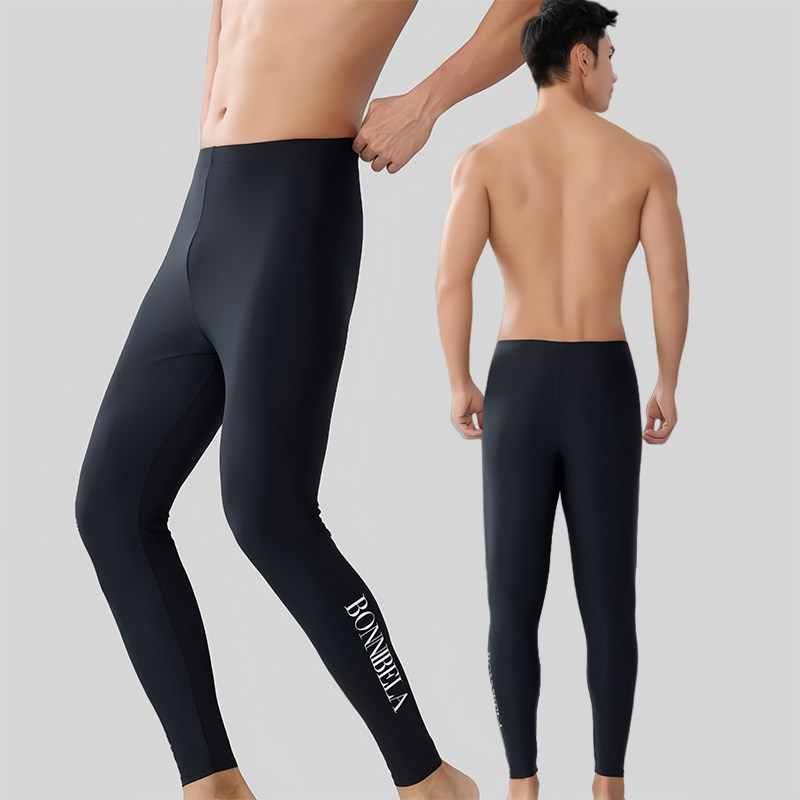 大码潜水裤男游泳衣健身裤长裤水母裤专业浮潜冲浪速干紧身九分裤